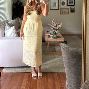Quince linen yellow dress